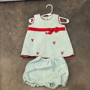 Charming Blue and Red Kids Dress Set